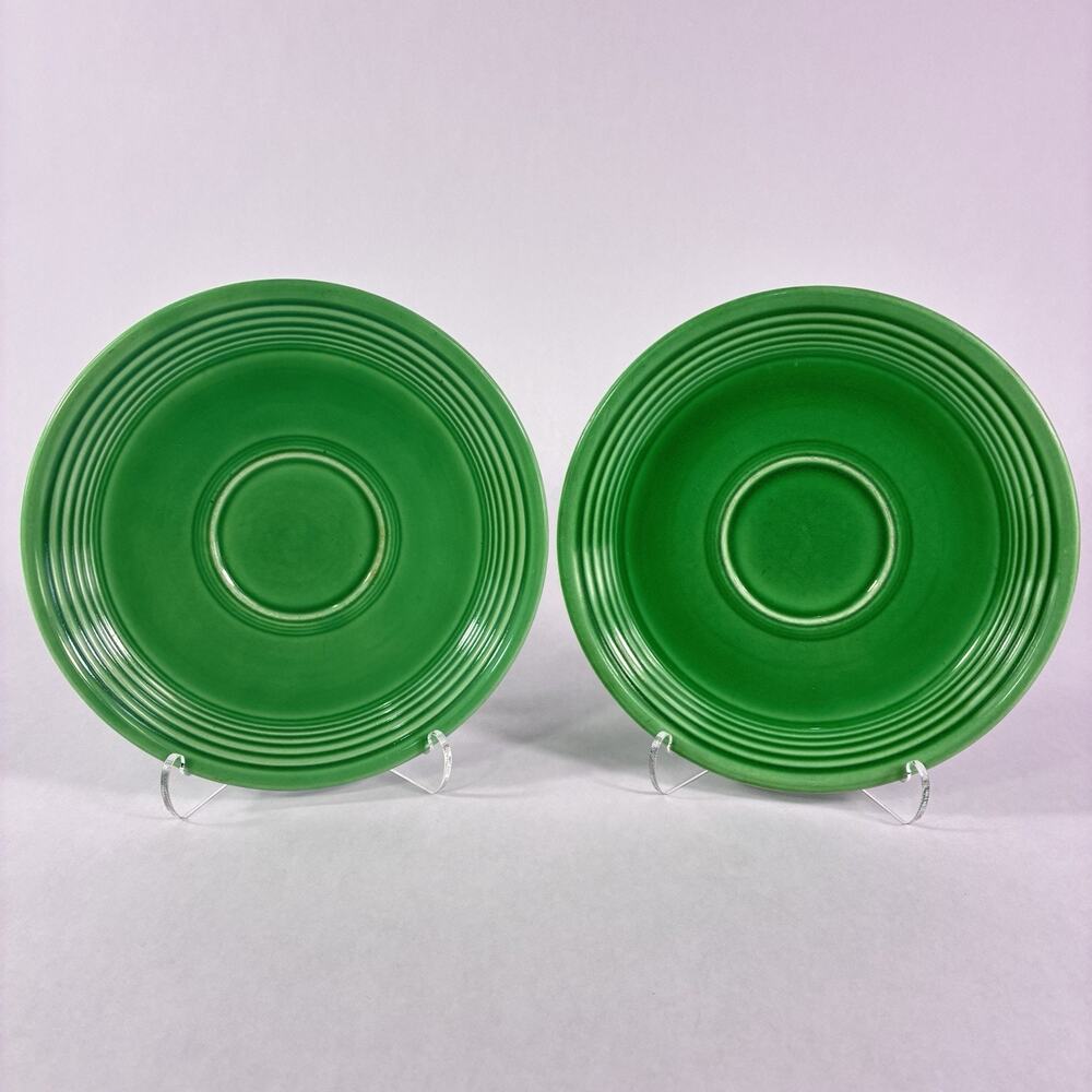 2pc Vintage Fiestaware Genuine Fiesta HLC USA Light Green Saucer Plate Only